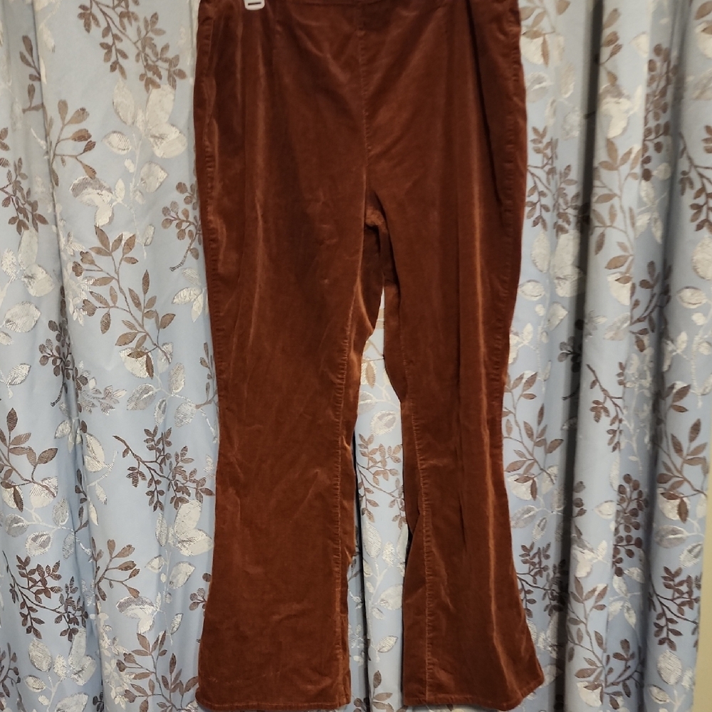 Cato Brown Velvet Pinwale Pants 16W - Picture 1 of 5